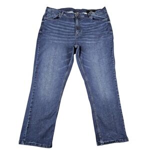 TPJ Jeans Mens 42x30 Blue Slim Thick Stretch Denim Straight Fit Comfort Modern